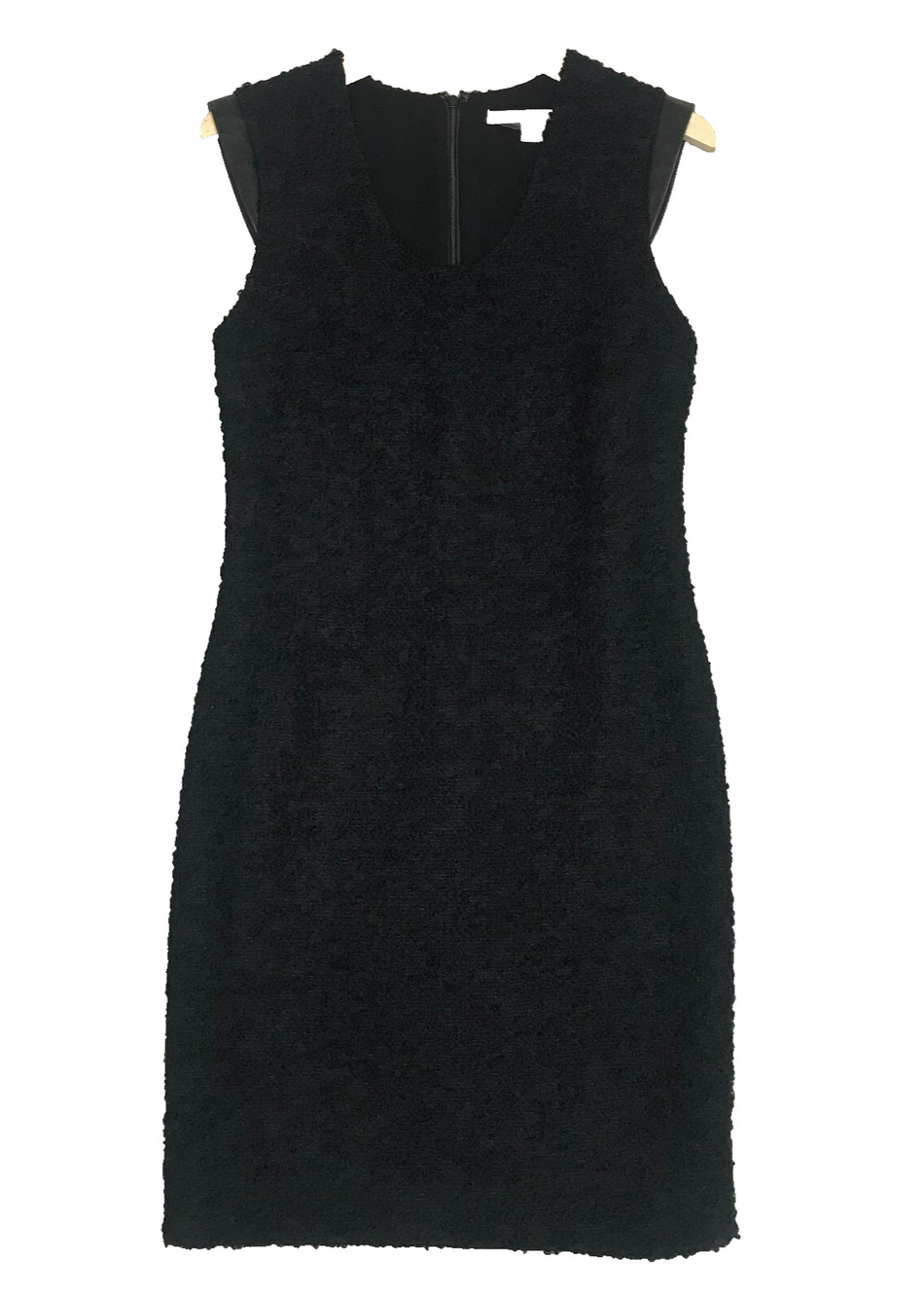 Diane von Furstenberg Rolando Dress Womens 6 Black Sheath Textured Wool Blend